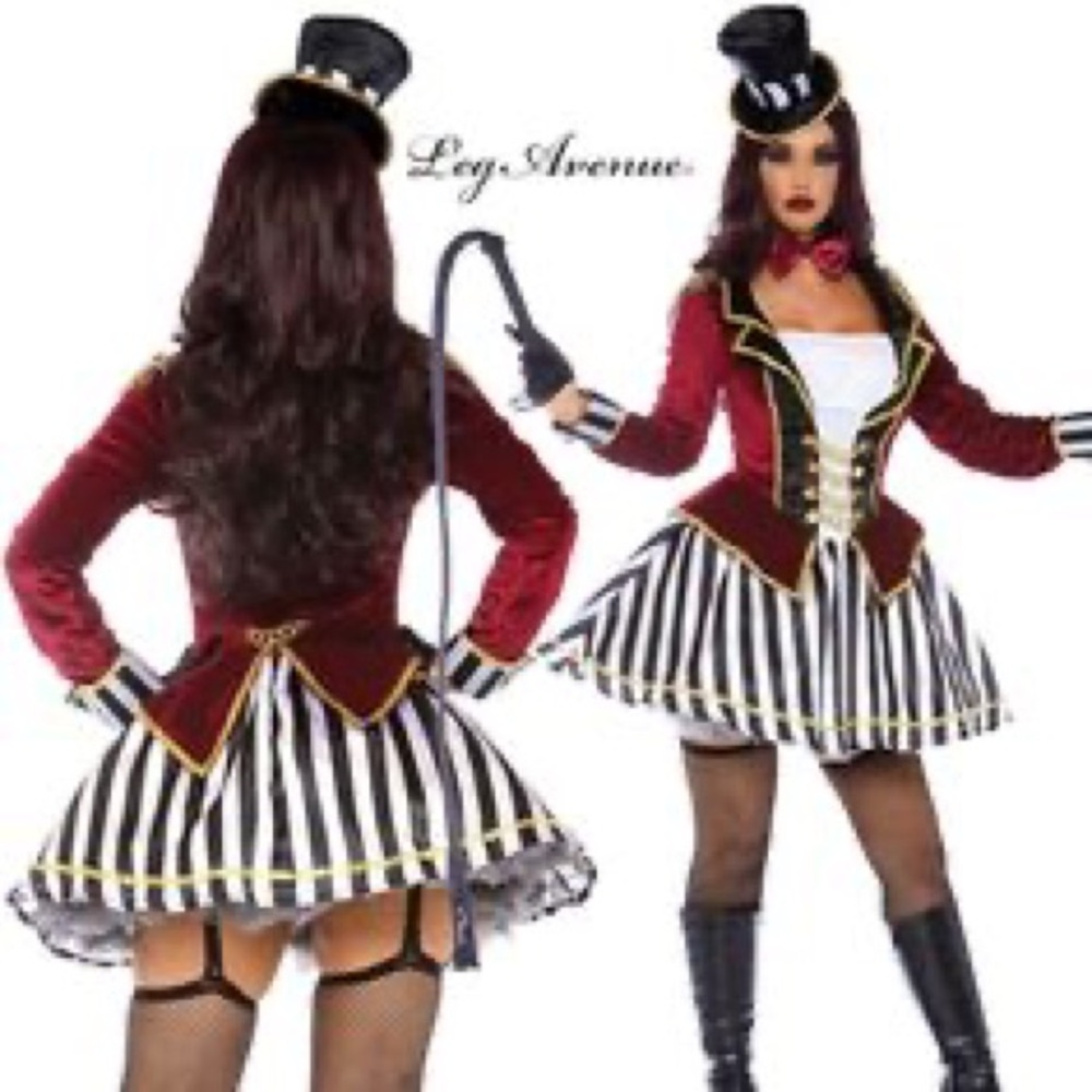 Leg Avenue Night Ringmaster Costume - Red, Black, White